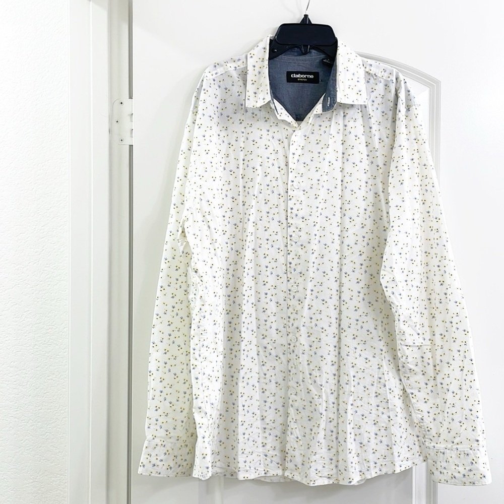 Claiborne floral print long sleeve button down shirt